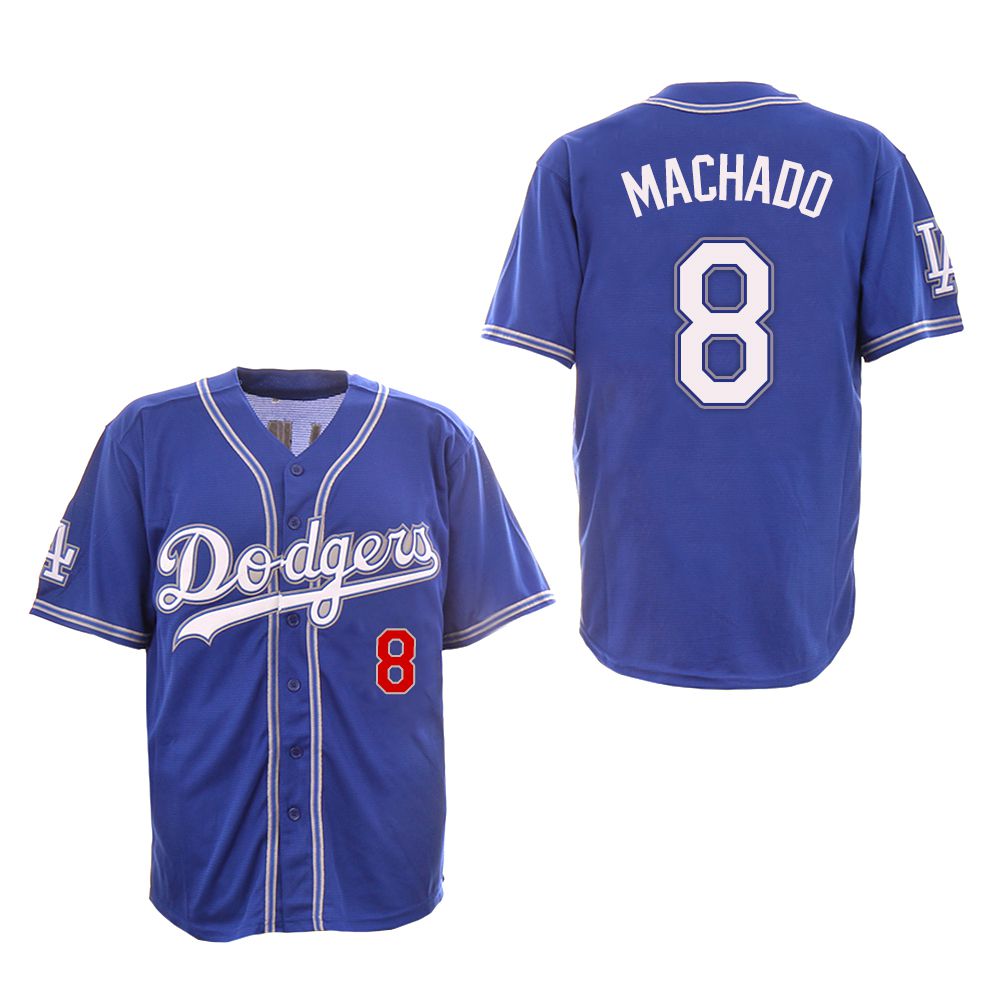 Men Los Angeles Dodgers 8 Machado Blue Fashion Edition MLB Jerseys